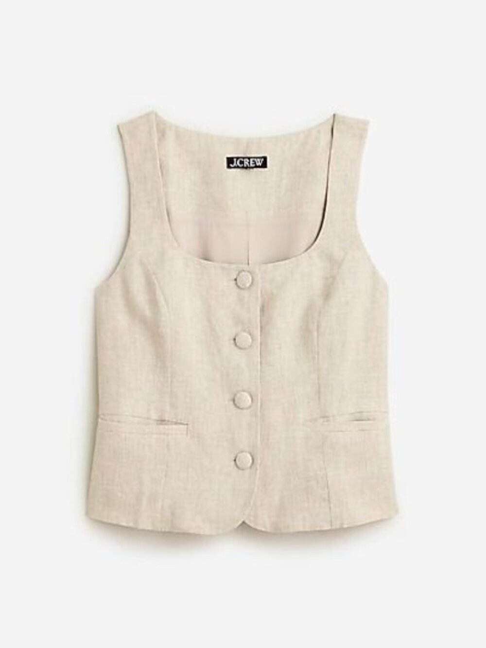 J. Crew Linen Sleeveless Vest in Flax - Size 8 - SOLD OUT ONLINE